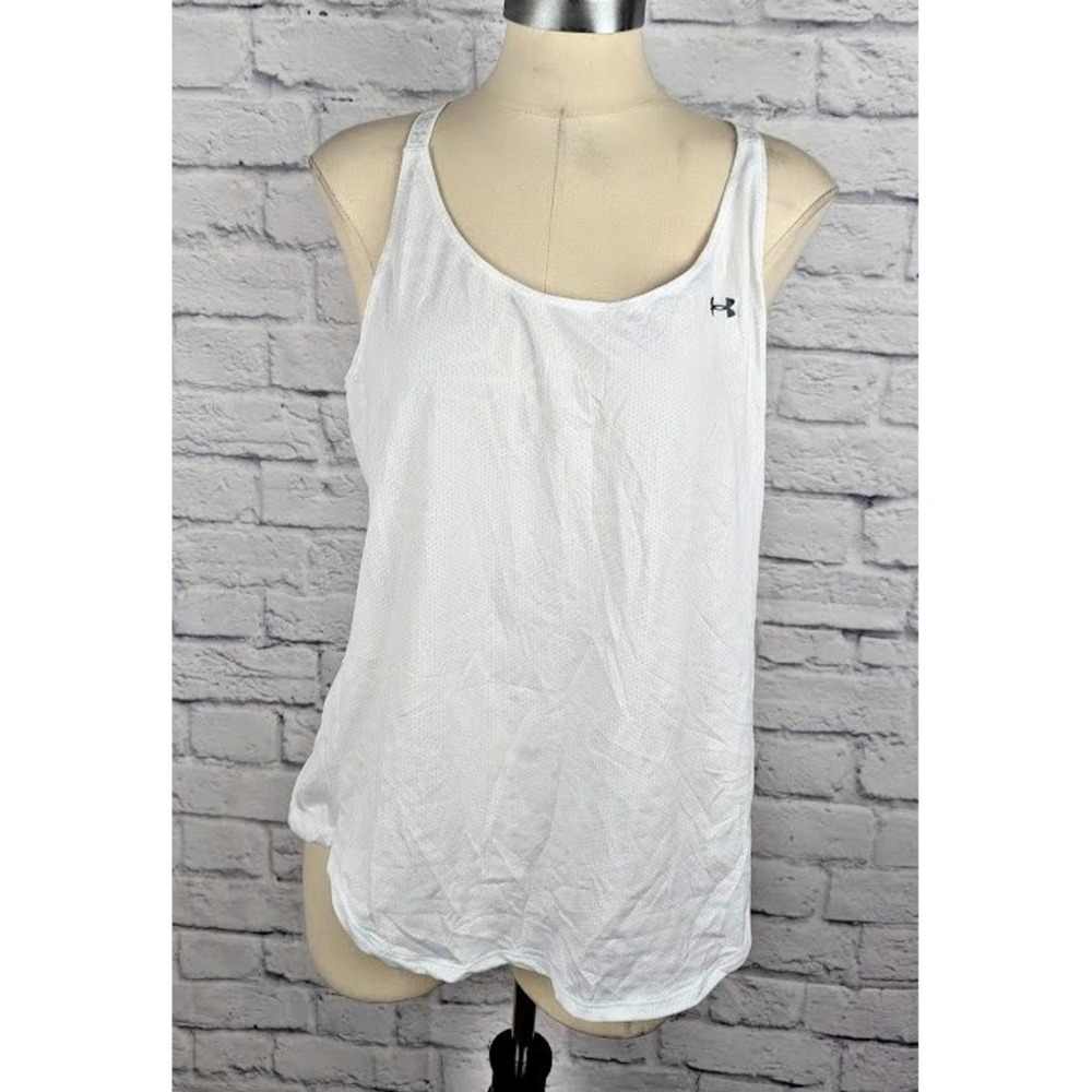 Under Armour Womens Fitness Racerback Tank Top Size XL White Cool Switch